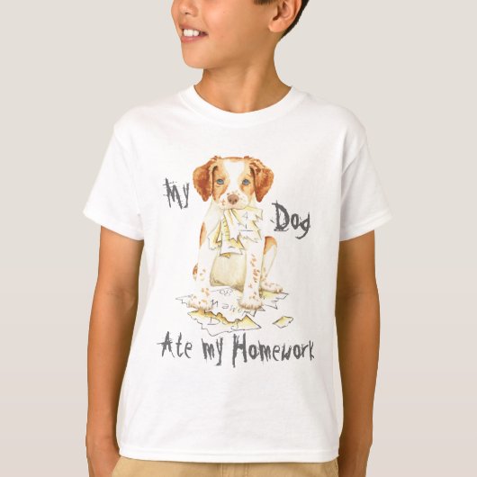 私のブリッタニーは私の宿題を食べました Tシャツ (正面)