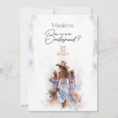 私のブリーズメイドの水の色のカウボーイ素朴ズでよ結婚い 招待状 (正面)