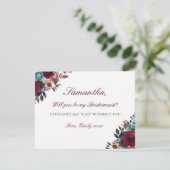 私のブリーズメイドカードブルゴーニュの水色フローラ 招待状 (スタンド正面)