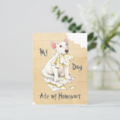 私のブルテリア食べーの宿題 ポストカード (スタンド正面)