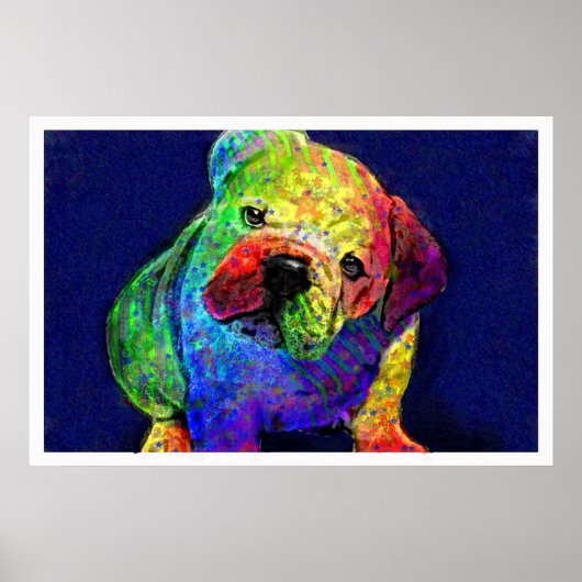 私のブルドッグサイケデリック ポスター (正面)