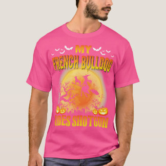 私のブルフランスのドッグ乗り物ショットハッピーハローウィンD Tシャツ