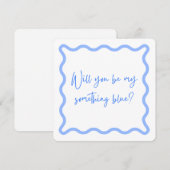 私のブルーサムシングになってくれる？  ブライズメイドへのお願い 招待状 (正面/裏面)