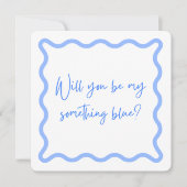 私のブルーサムシングになってくれる？  ブライズメイドへのお願い 招待状 (正面)