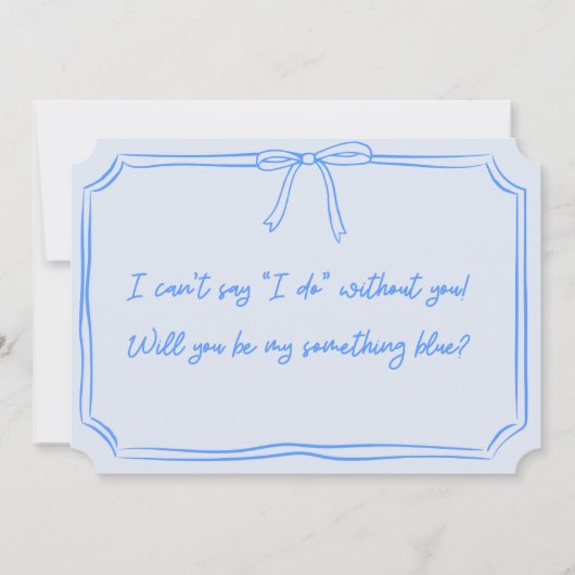 私のブルーサムシングになりませんか?おしゃれな花嫁の提案カード サンキューカード (正面)