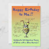 私のブルーハワイ誕生日パーティー招待状 招待状 (正面)