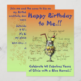 私のブルーハワイ誕生日パーティー招待状 招待状