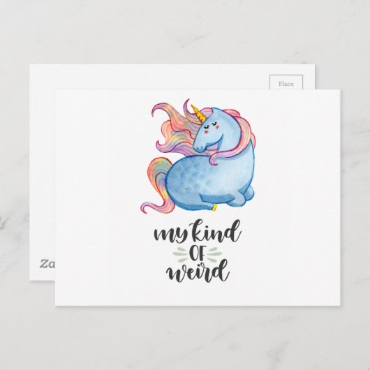 私のブルーユニコーン風変わりの種類 ポストカード (正面/裏面)
