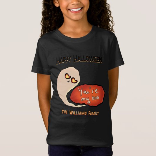 私のブーだよ | かわいいハロウィン家族 Tシャツ (正面)