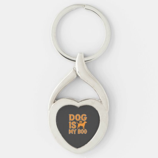 私のブーは犬 ハロウィンの犬 キーホルダー (正面)