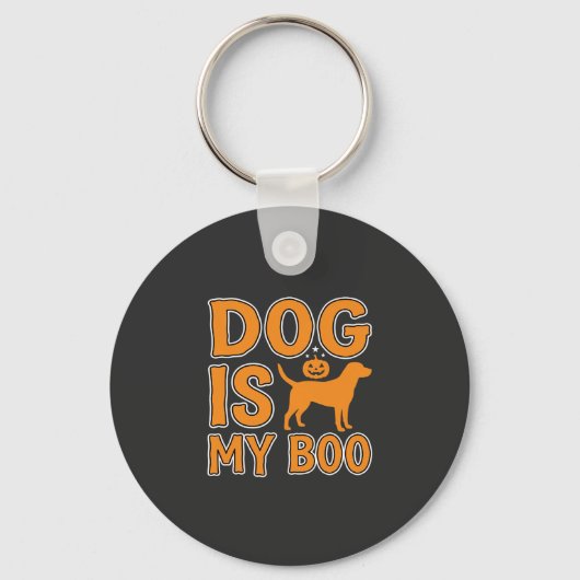 私のブーは犬 ハロウィンの犬 キーホルダー (正面)