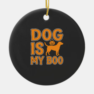 私のブーは犬 ハロウィンの犬 セラミックオーナメント