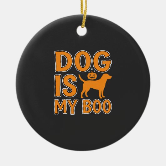 私のブーは犬 ハロウィンの犬 セラミックオーナメント (正面)