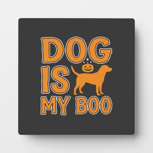 私のブーは犬 ハロウィンの犬 フォトプラーク (正面)