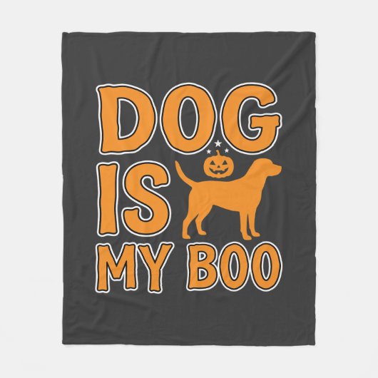 私のブーは犬 ハロウィンの犬 フリースブランケット (正面)