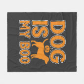 私のブーは犬 ハロウィンの犬 フリースブランケット (正面(横))