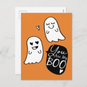 私のブーイングです! |ハロウィンの幽霊愛 シーズンポストカード (正面/裏面)