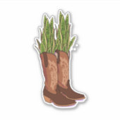 私のブーツに蛇(植物)が!ステッカー シール (正面)