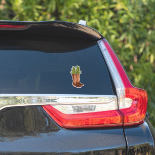 私のブーツに蛇(植物)が!ステッカー シール