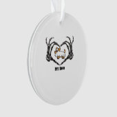 私のブーChihuahuaコスチュームとスケルトンハート手 オーナメント (正面)