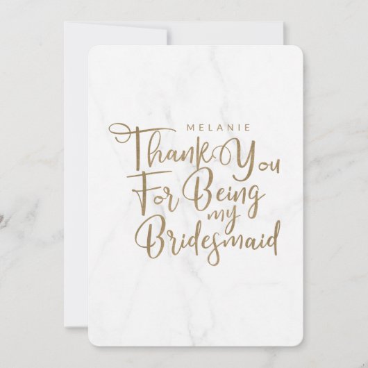 私のブ感謝していリメイドのタイポグラフィ大理石になって サンキューカード (正面)