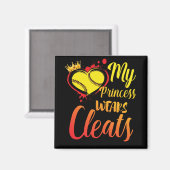 私のプリンセスはクリーツソフトボールのママ野球を着ている マグネット (正面/裏面)