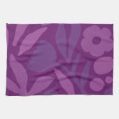 私のプリンセスは紫色の幸せな巨大な花が大好き キッチンタオル (横)