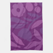 私のプリンセスは紫色の幸せな巨大な花が大好き キッチンタオル (縦)