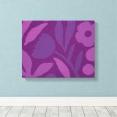 私のプリンセスは紫色の幸せな巨大な花が大好き キャンバスプリント (インサイチュ (ウッドフロア))