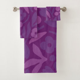 私のプリンセスは紫色の幸せな巨大な花が大好き バスタオルセット