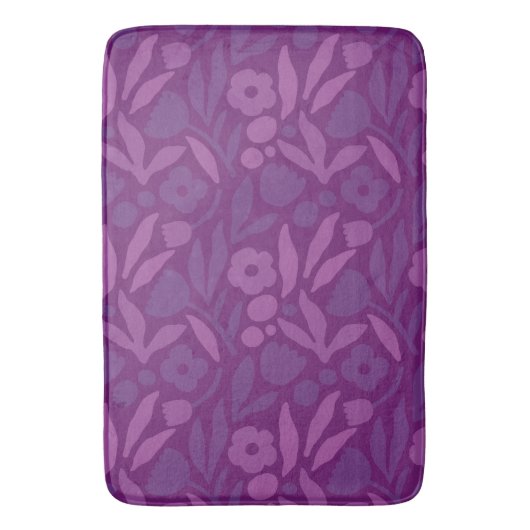 私のプリンセスは紫色の幸せな巨大な花が大好き バスマット (正面縦)