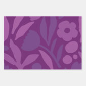 私のプリンセスは紫色の幸せな巨大な花が大好き ラッピングペーパーシート (正面3)