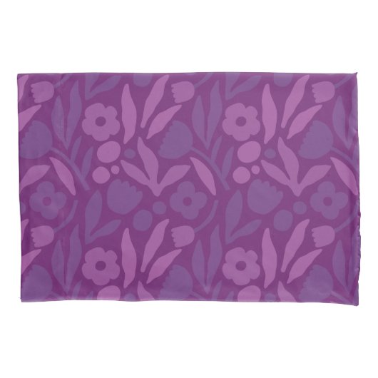 私のプリンセスは紫色の幸せな巨大な花が大好き 枕カバー (正面)