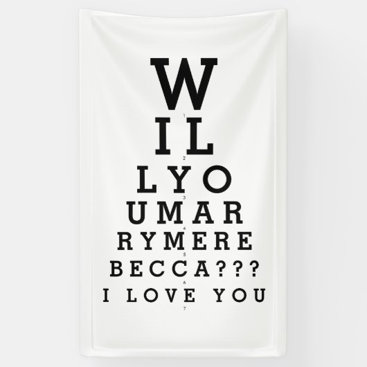 私のプロポーザルと結婚しカスタムてくれるかオプティシャン・チャート 横断幕 (縦)