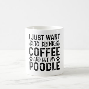 私のプードルをなでたい コーヒーマグカップ
