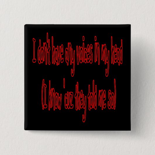 私のヘッドおもしろいなボタンの声無し 缶バッジ (正面)