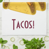 私のヘッドは体育館を言いますが、私のハートはタコスを言います キッチンタオル (折り畳み)