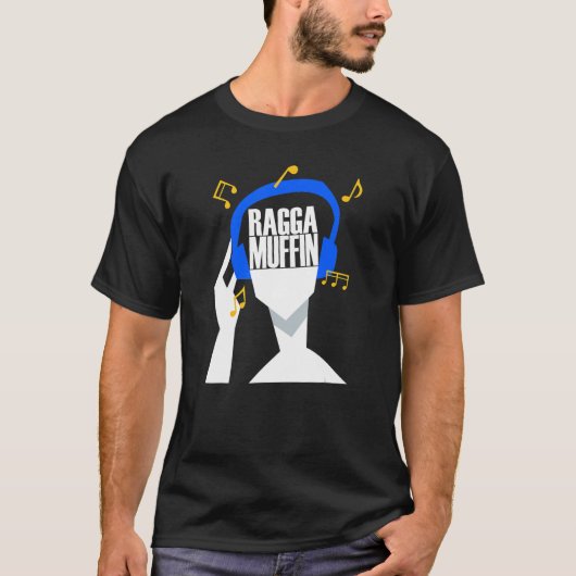 私のヘッドフォンはラガ遊ムフィンのみ Tシャツ (正面)