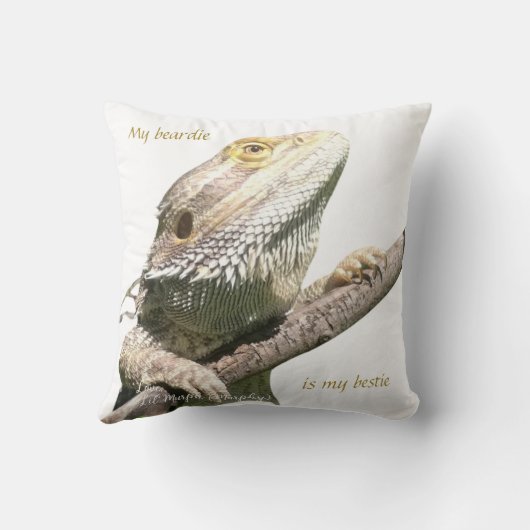 私のベアディは私のベスティートリザードフレンド装飾用クッション クッション (裏面)