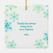 私のベスティーグリーンフォトにメリークリスマス セラミックオーナメント (裏面)