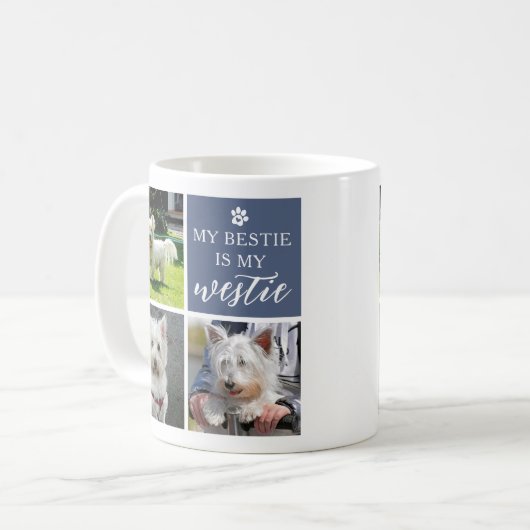 私のベストエスティは私のウェスティドッグの恋人の写真コラージュ コーヒーマグカップ (正面左)