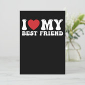 私のベストフレンドが大好き 面白い ハート 招待状 (スタンド正面)