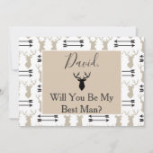私のベストマンになってくれますか 鹿の角と矢 招待状 (正面)