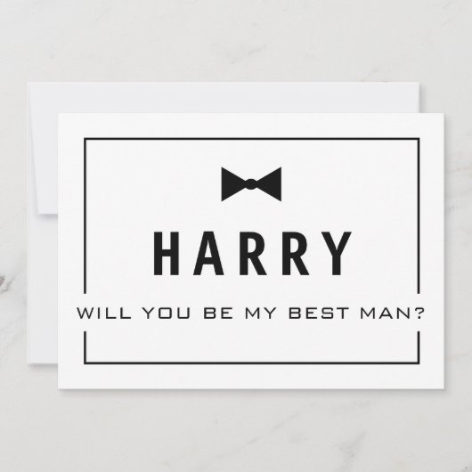 私のベストマンになってくれますか? - groomの仲間への招待状 招待状 (正面)