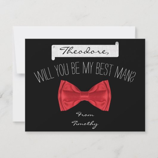 私のベストマンになってくれませんか？ ウェディングカード 招待状 (正面)