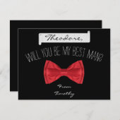 私のベストマンになってくれませんか？ ウェディングカード 招待状 (正面/裏面)