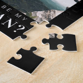 私のベストマンになってくれる？ ミニマルフォト ダーク ジグソーパズル (側面)