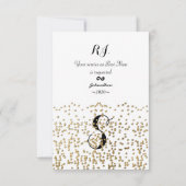 「私のベストマンになってくれる？」偽の金色の紙吹雪 招待状 (裏面)