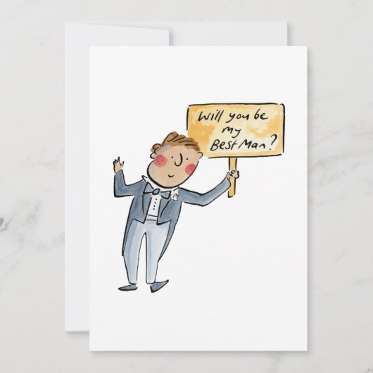 私のベストマンになってくれる？ 招待状 (正面)