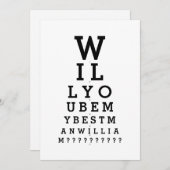 私のベストマン写真オプティシャンのチャートになるかどうか 招待状 (正面/裏面)